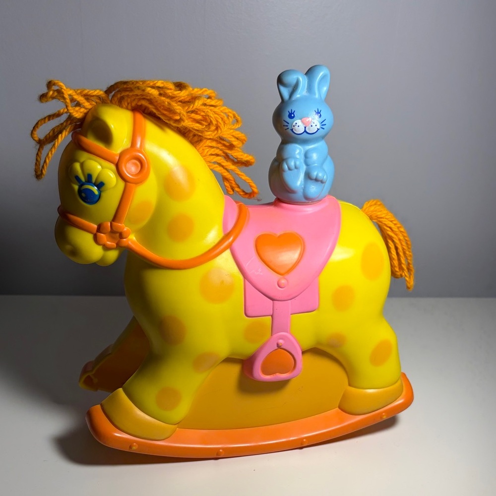 Vintage Mattel Music Box Rocking Horse 1981 Rock-a-bye Pony Crib Rail Toy
